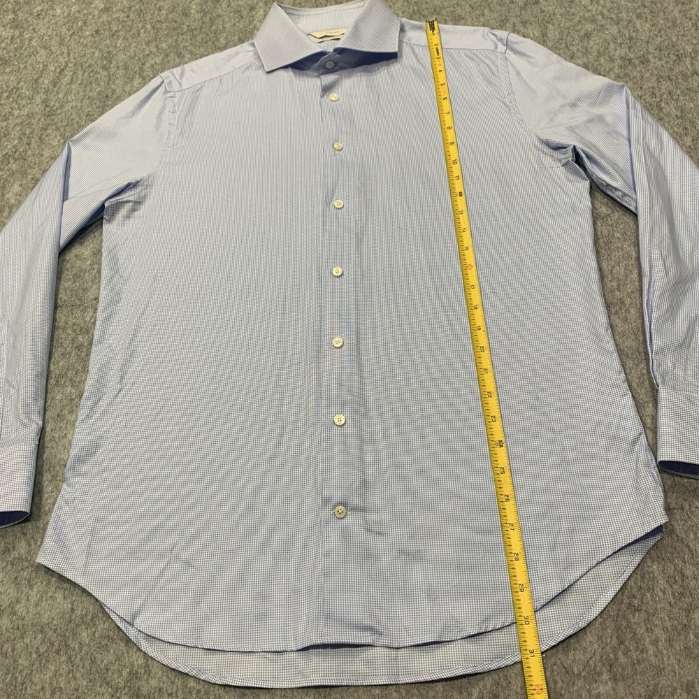 Suit Supply Cotton Two Ply Men's Blue Button Up Shirt - Size 42/16.5 - Picture 11 of 15